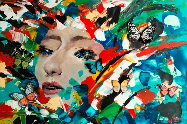 Acrylique sur bois - visage
