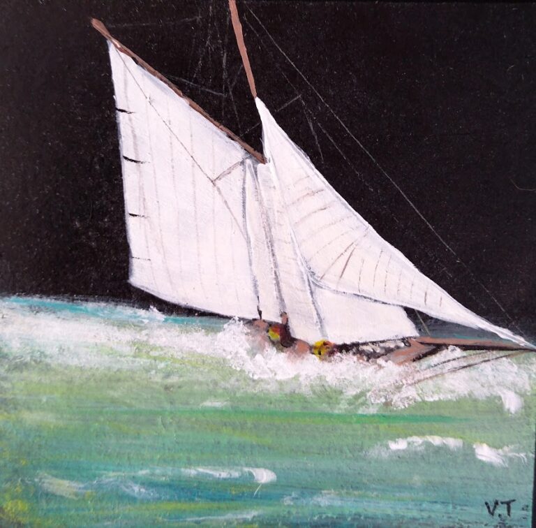 Acrylique sur bois - bateau